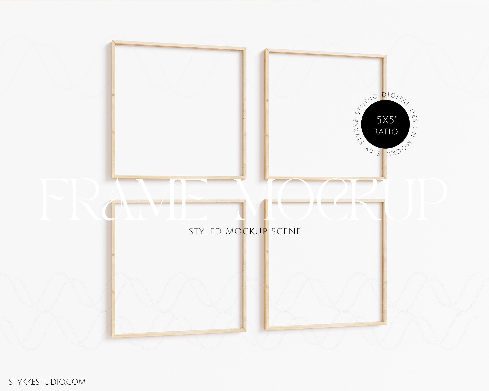Square Wood 06 | 4 Frame Single Mockup