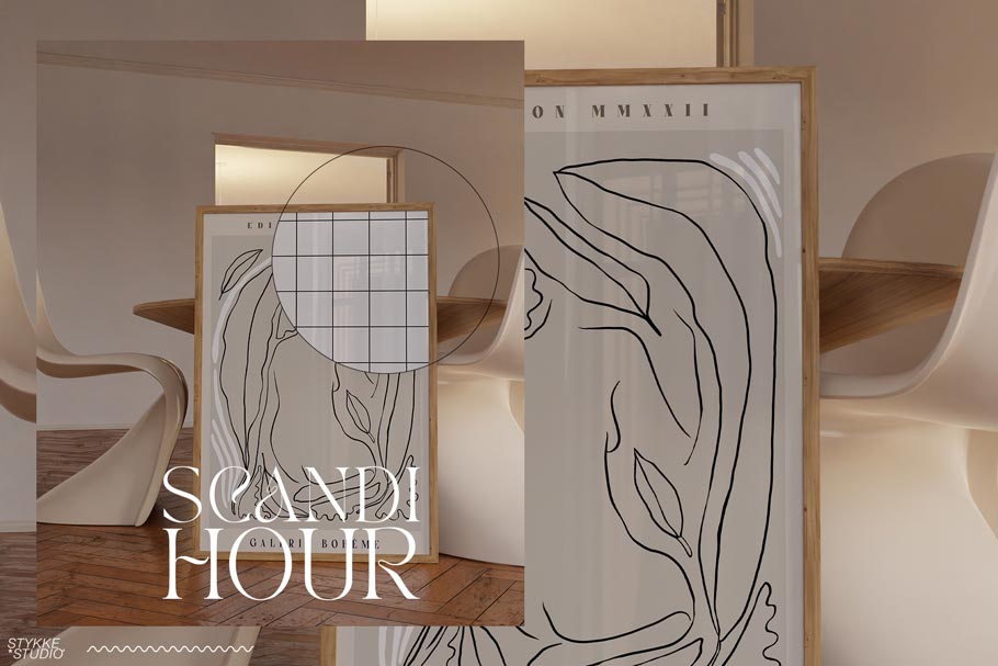 SCANDI HOUR | Frame & Interior Mockups - Stykke Studio