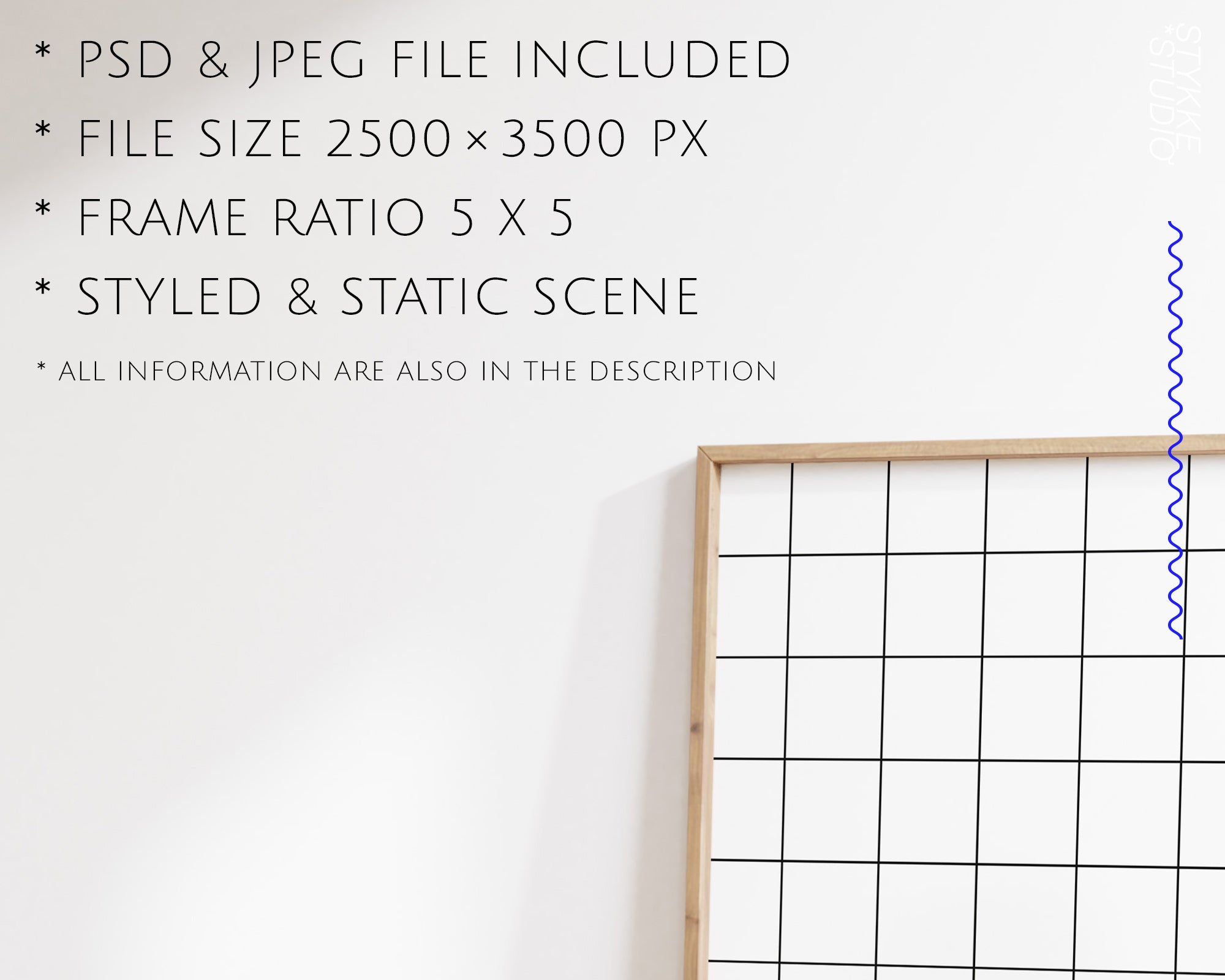 Wood White 08 | 1 Frame Single Mockup