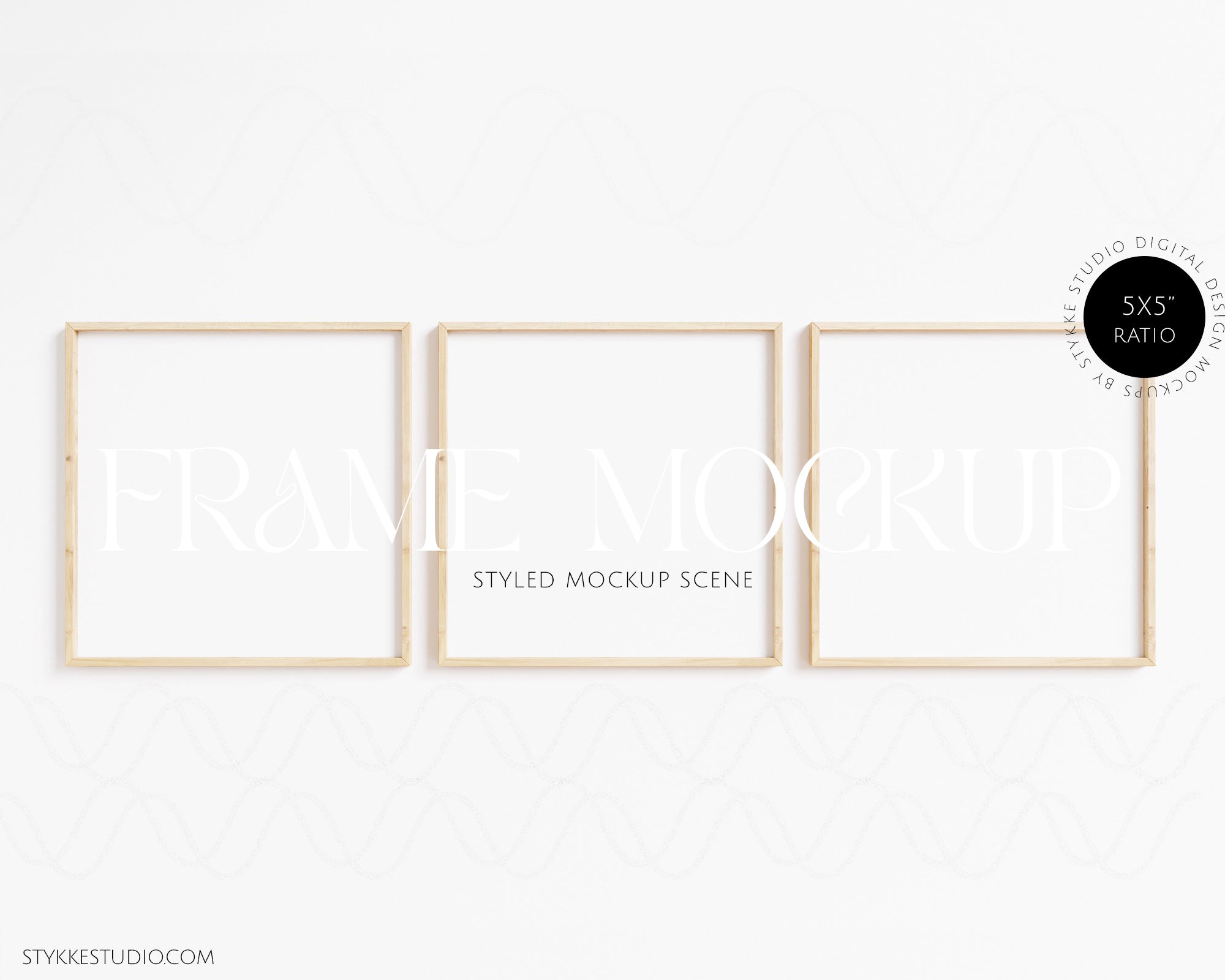 Square Wood 02 | 3 Frame Single Mockup