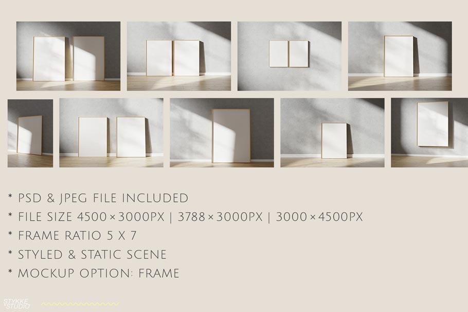 CONCRETE | Minimalistic Frame Mockup - Stykke Studio